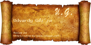 Udvardy Géza névjegykártya
